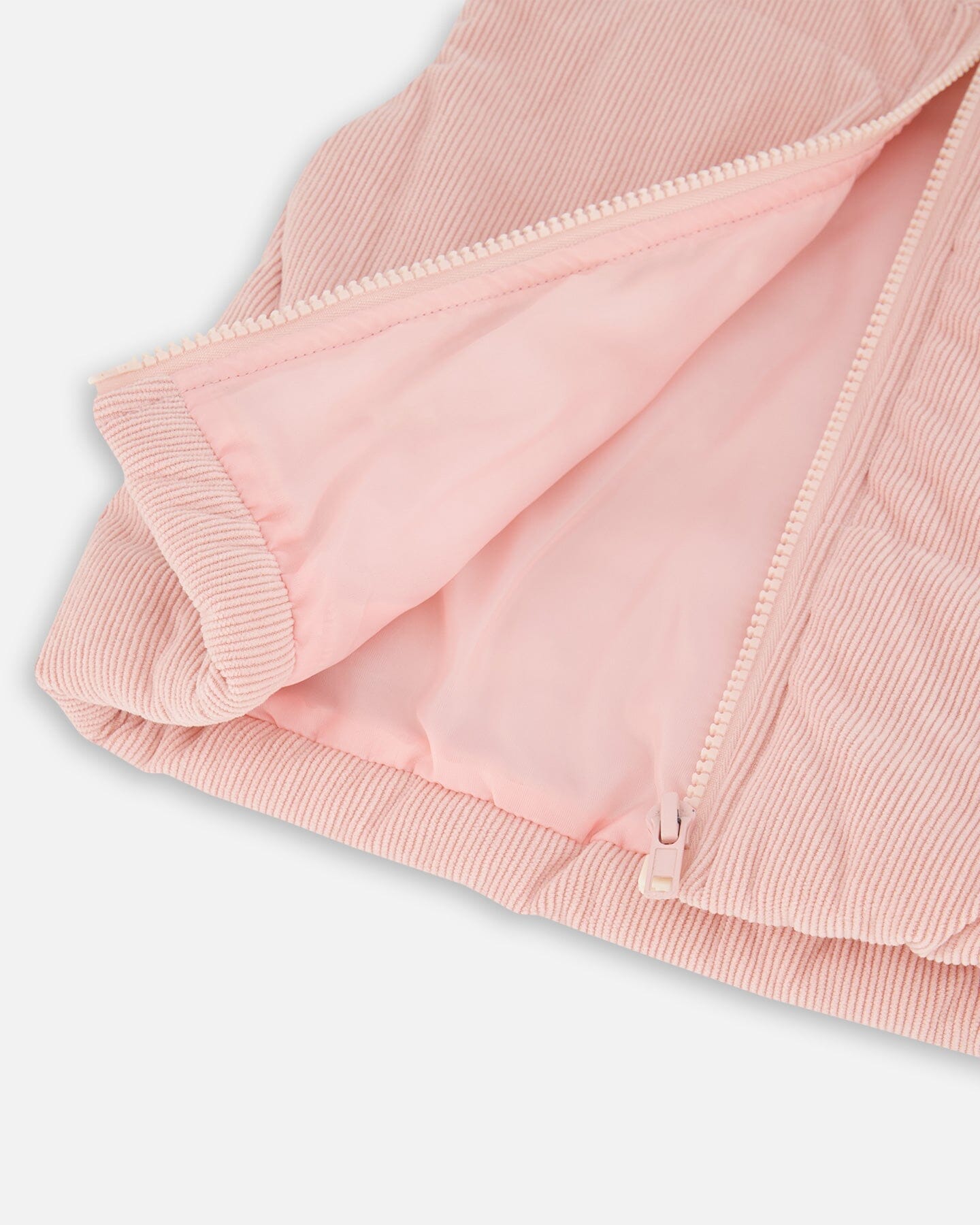 Corduroy Puffy Sleeveless Vest Dusty Pink