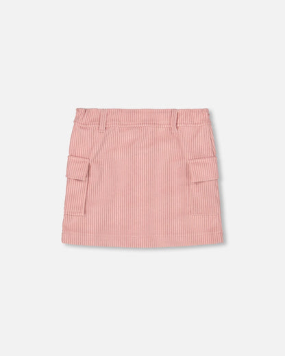 Corduroy Skirt With Cargo Pockets Dusty Pink