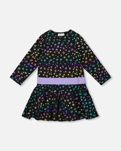 Jersey Dress Multicolor Leopard Print