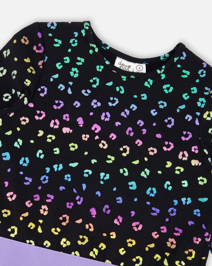 Jersey Dress Multicolor Leopard Print