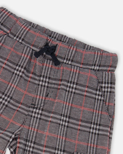 Plaid Cargo Pant Gray And Black