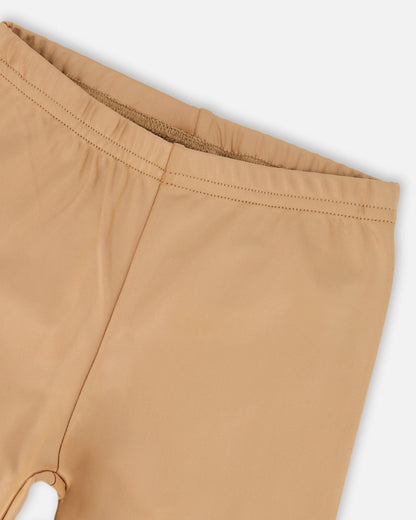 Stretch Shiny Leggings Golden Beige