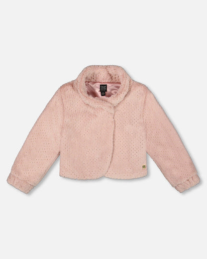 Fake Fur Short Jacket Pink