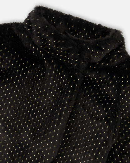 Fake Fur Short Jacket Black