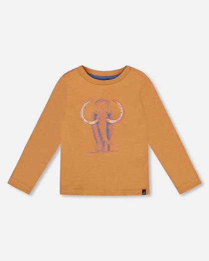 Organic Cotton Long Sleeve T-Shirt Cashew Brown