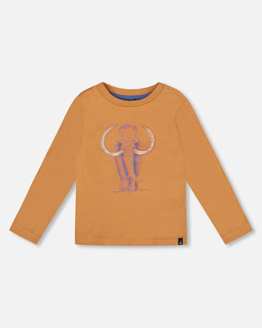 Organic Cotton Long Sleeve T-Shirt Cashew Brown