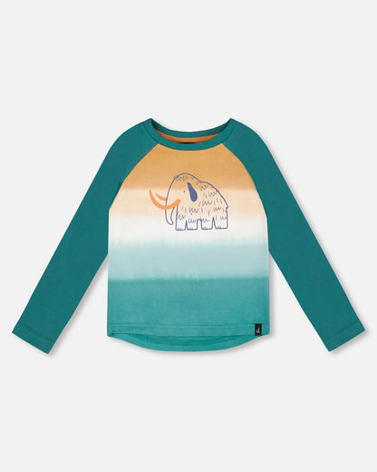 Organic Cotton Jersey Raglan Sleeve T-Shirt Forest Green