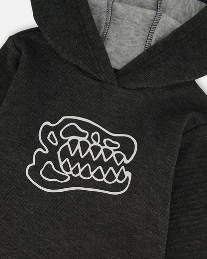 Long Sleeve Super Soft Brushed Jersey Hooded Tee Black