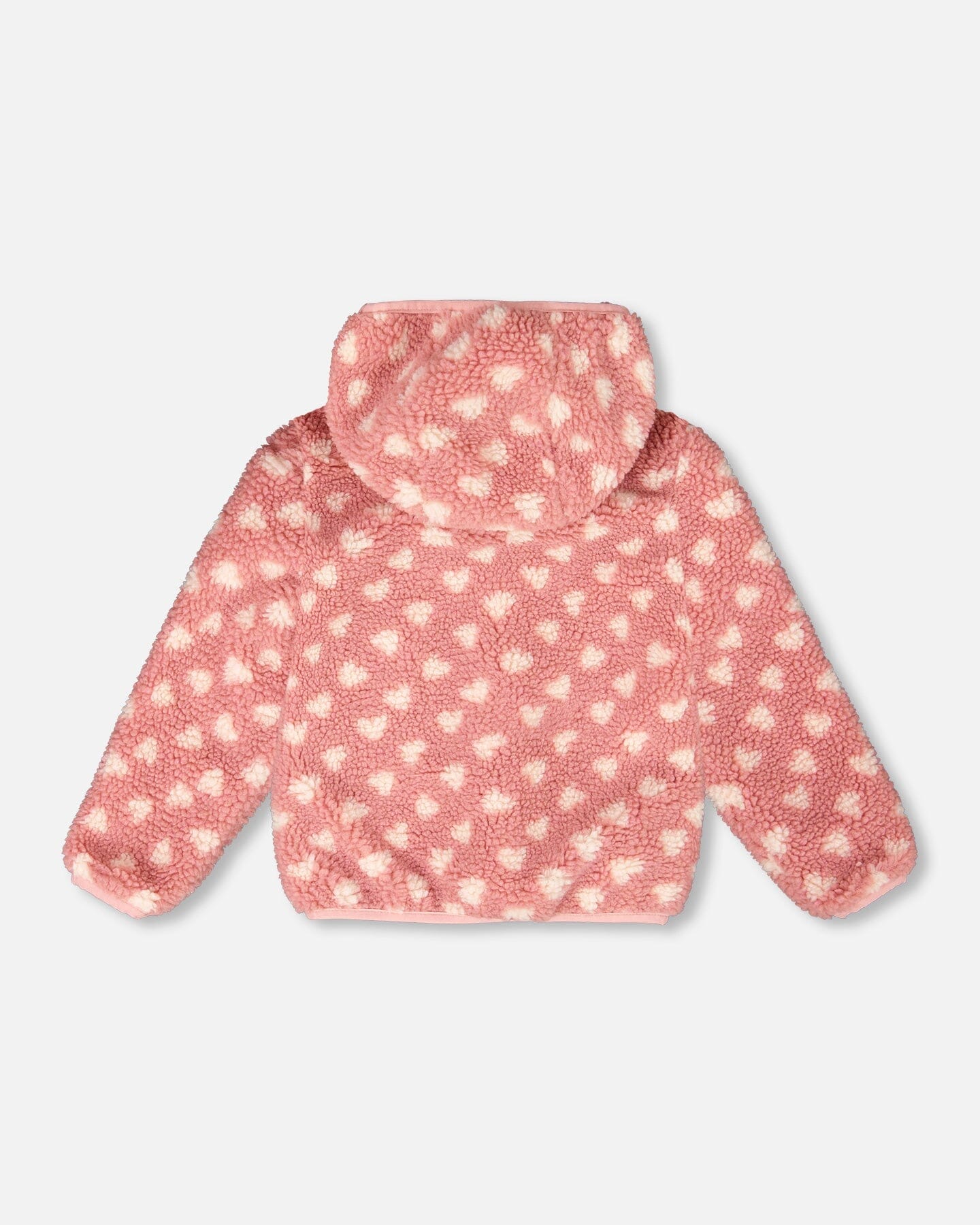 Veste réversible mi-saison en sherpa cœur rose
