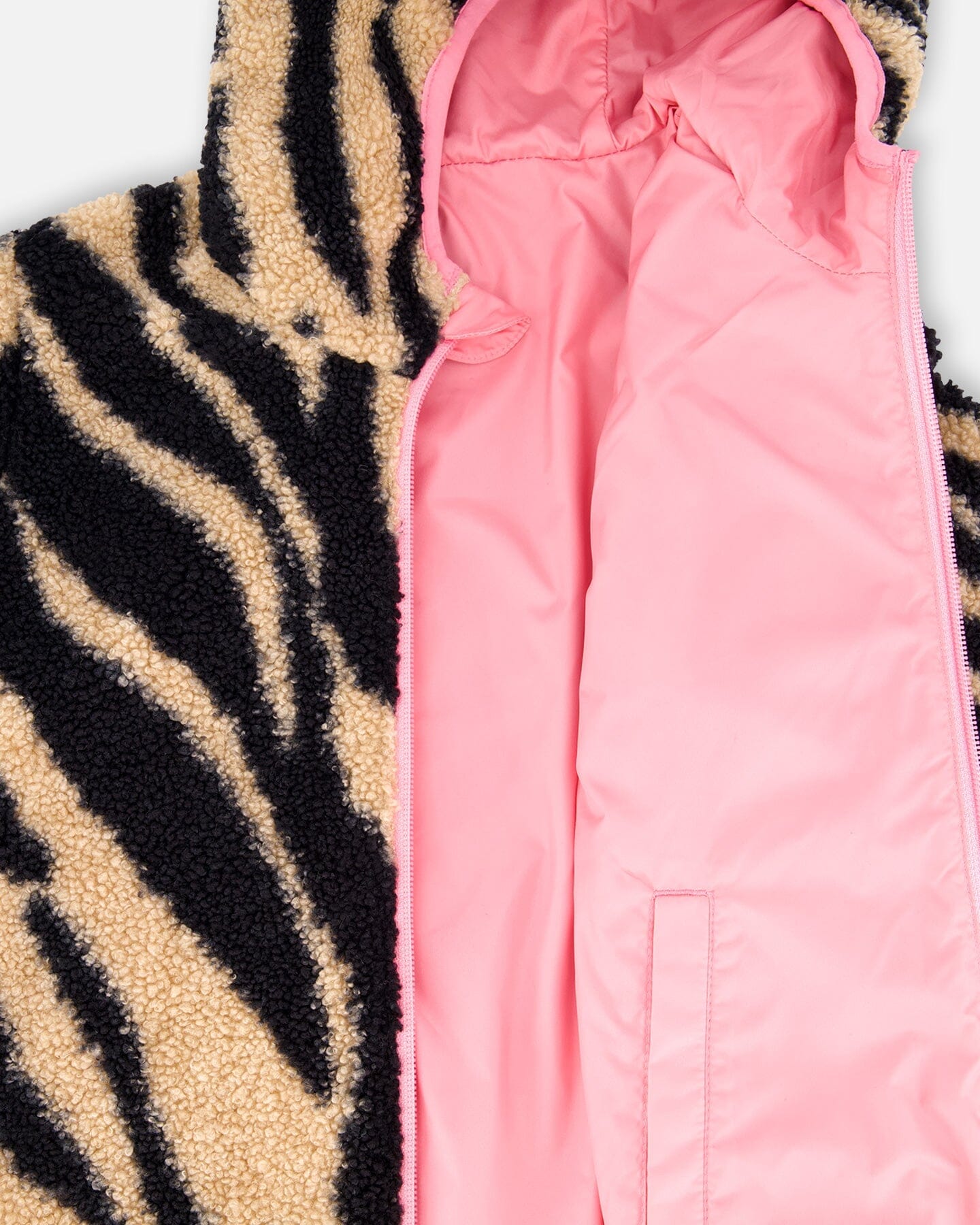 Reversible Mid-Season Sherpa Jacket Zebra