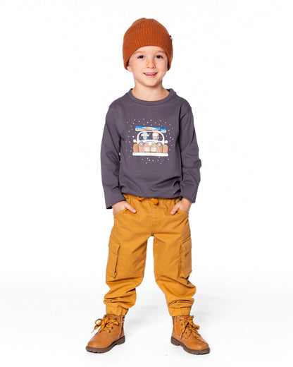 Twill Jogger Cargo Pants Ochre