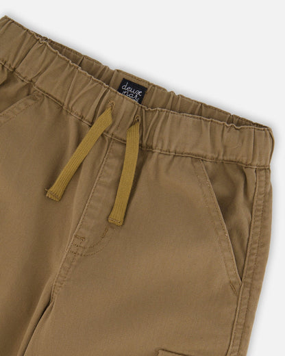 Twill Jogger Cargo Pants In Taupe