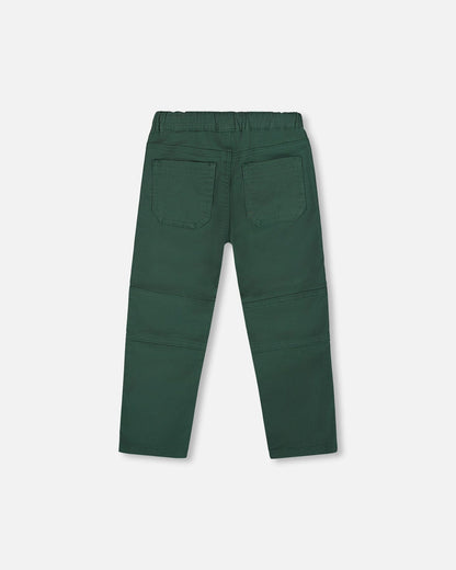 Twill Jogger Pants With Patch Pockets Forest Green
