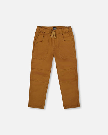 Pantalon de jogging en sergé avec poches plaquées marron