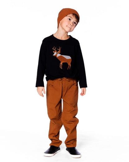 Pantalon de jogging en sergé avec poches plaquées marron