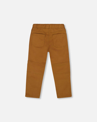 Pantalon de jogging en sergé avec poches plaquées marron