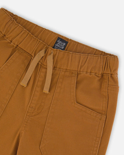 Pantalon de jogging en sergé avec poches plaquées marron
