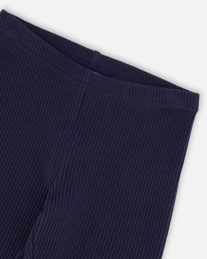 Ribbed Leggings Navy Blue