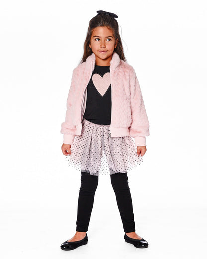 Leggings With Tulle Skirt Pink And Black