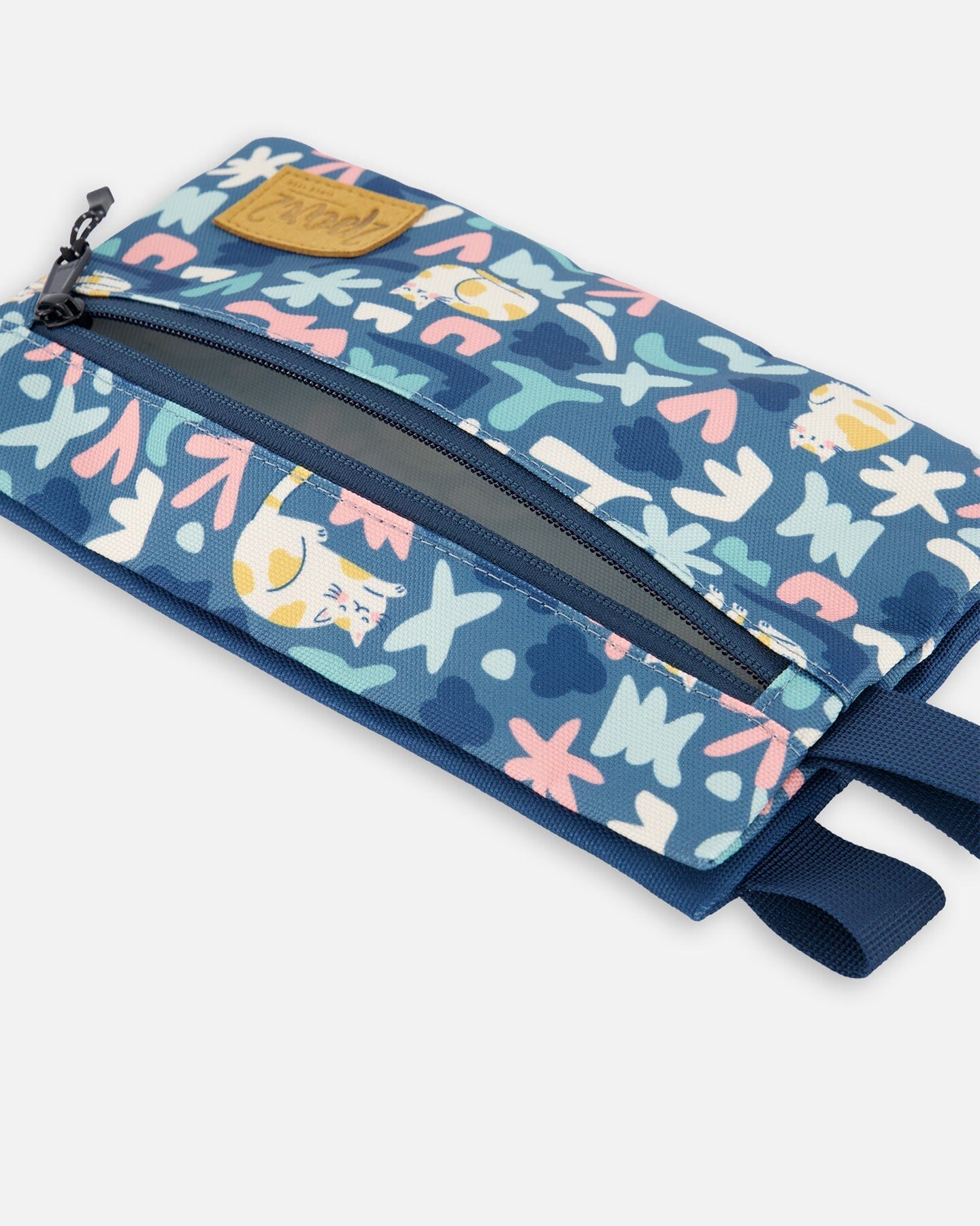 Trousse Double Imprimé Chat Vert