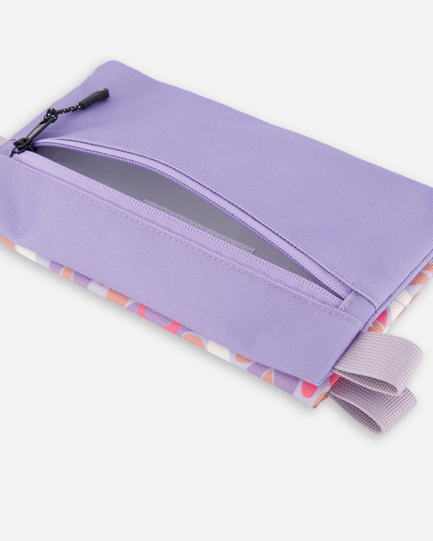 Trousse à Double Compartiment Imprimé Fleurs Rétro Lilas