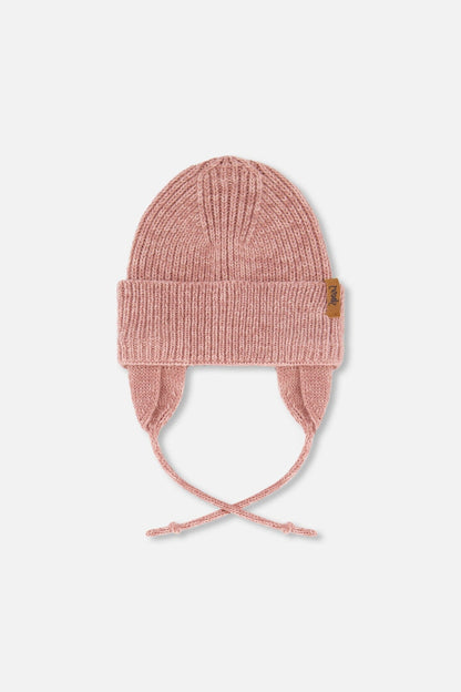 Bonnet bébé mi-saison en maille Rose Poudré