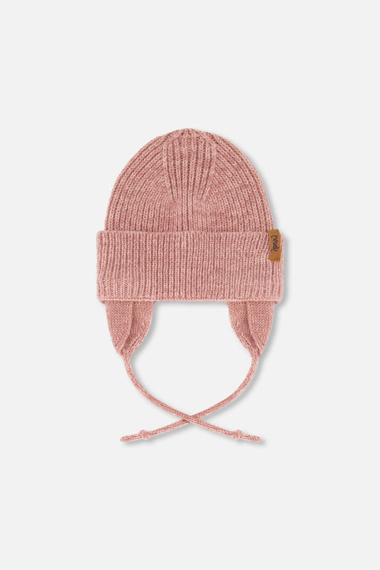 Bonnet bébé mi-saison en maille Rose Poudré