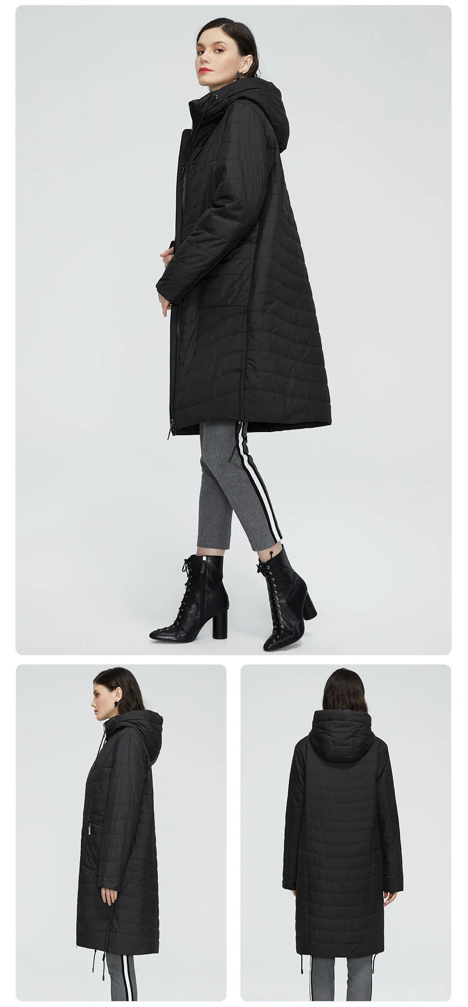 GASMAN 2022 Spring Autumn Jacket Women fashion casual long parka coat padded female stand-up Collar hooded ladies jackets 81858
