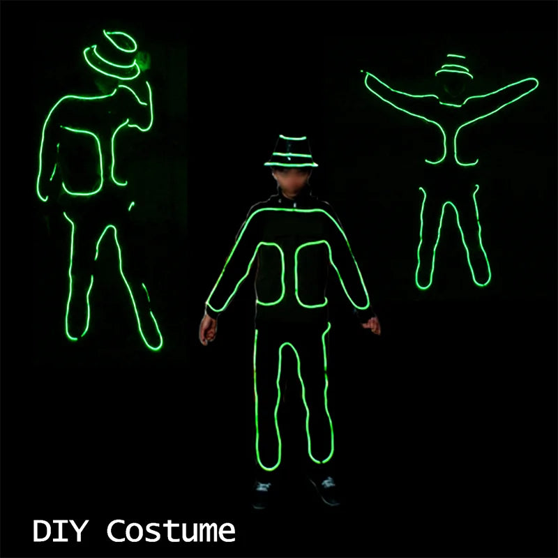 EL Suits Nouveauté Mode Vêtements LED/EL Costumes Lumineux Accessoires de Danse Lumineux Vêtements Hommes pour Décoration DIY de Vacances Vente Chaude