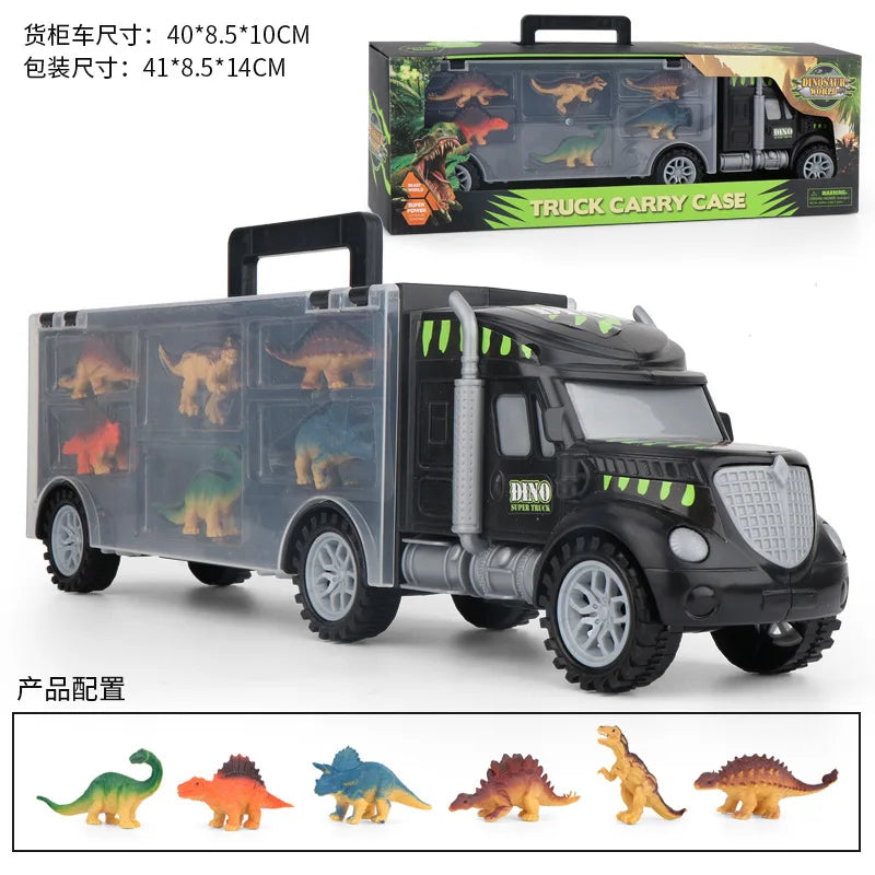 Jouet modèle de voiture pour enfants, camion de construction, tracteur, garage, conteneur, camion, rangement de voiture, cargaison, jouet pour garçon, cadeau de Nouvel An et de Noël