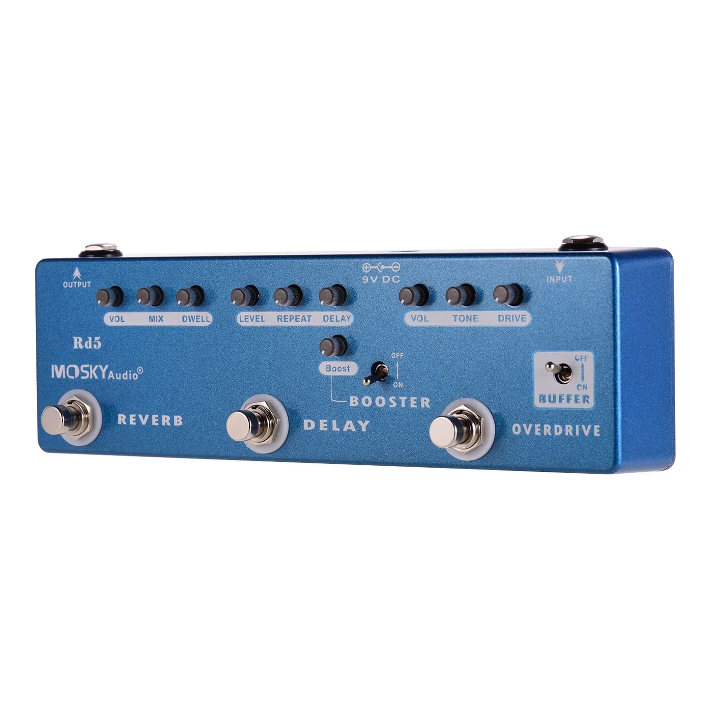 MOSKY-Pédale JEMulti Effects RC5, 6 en 1, Réverbération, Chœur, Distortion, Overdrive, Booster, Full Metal Shell