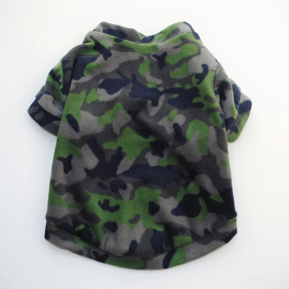 Vêtements chauds en molleton pour animaux de compagnie, manteau mignon à imprimé tête de mort pour chiens, veste chemise pour chiots, pull pour bouledogue français, vêtements de camouflage pour chiens