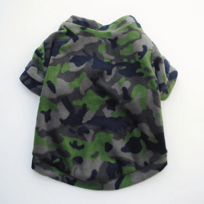 Vêtements chauds en molleton pour animaux de compagnie, manteau mignon à imprimé tête de mort pour chiens, veste chemise pour chiots, pull pour bouledogue français, vêtements de camouflage pour chiens