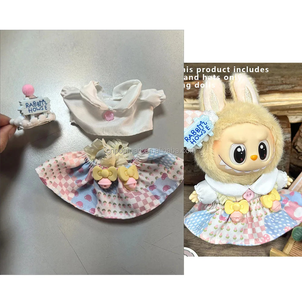 Labubu Designer Clothes Accessories For Sitting And Standing Plush Dolls Universal Blind Box Clothing