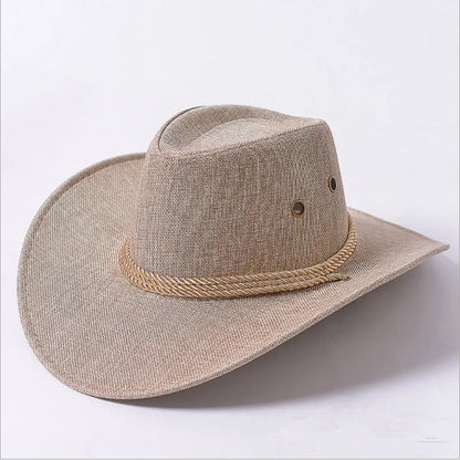 Spring Autumn Wide Brim Solid Color Men Jazz Hat Unisex Sun Protection Outdoor Women Top Hat Cowboy Cap