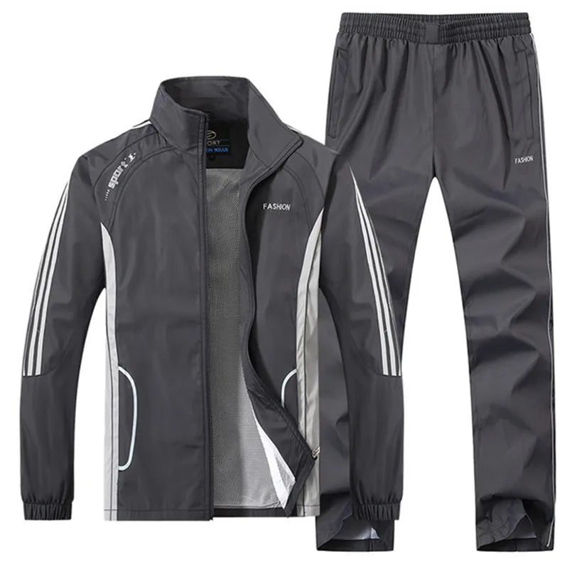 Ensemble de survêtement pour homme, collection printemps-automne, imprimé, 2 pièces : veste et pantalon, tenue de sport décontractée.