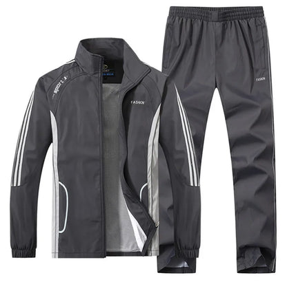 Ensemble de survêtement pour homme, collection printemps-automne, imprimé, 2 pièces : veste et pantalon, tenue de sport décontractée.