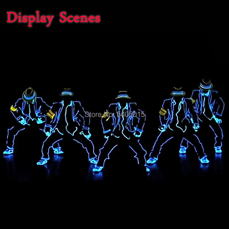 EL Suits Nouveauté Mode Vêtements LED/EL Costumes Lumineux Accessoires de Danse Lumineux Vêtements Hommes pour Décoration DIY de Vacances Vente Chaude