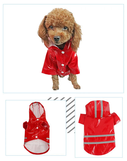 Vêtements pour chiens, vestes imperméables, imperméables à capuche avec bande réfléchissante, vêtements respirants d'extérieur pour chiots