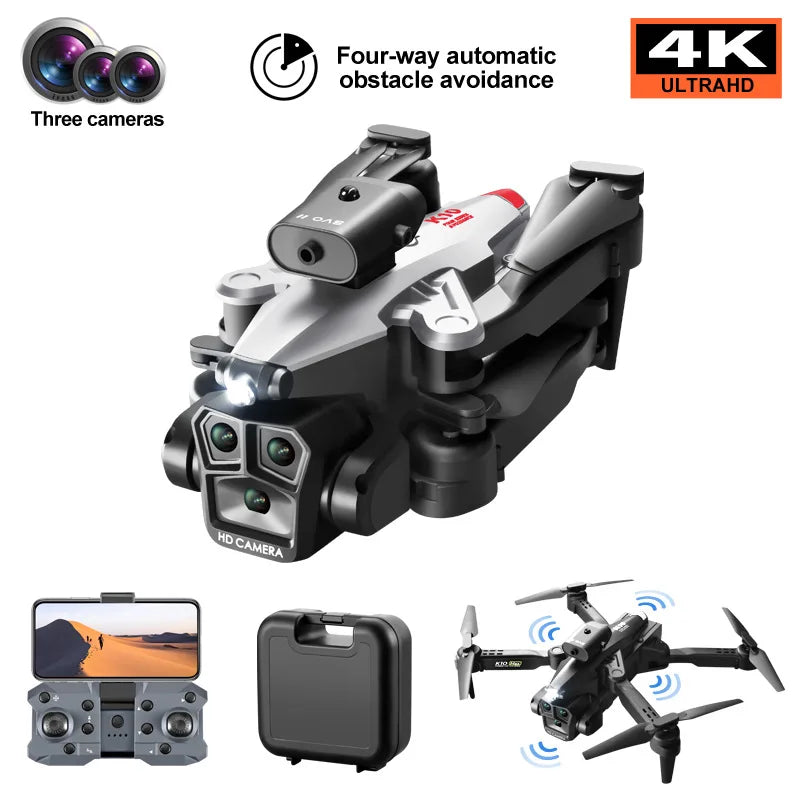 K10 Max Hot Sale Low Price High Quality Mini Foldable Three Camera Professional RC Beginner Drone Quadcopter Kids Gift Toy