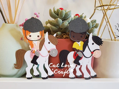 Equestrian Horseback riding Metal Cutting Dies Scrapbooking Stencil Die Cuts Card Making DIY Craft Embossing New Dies For 2021