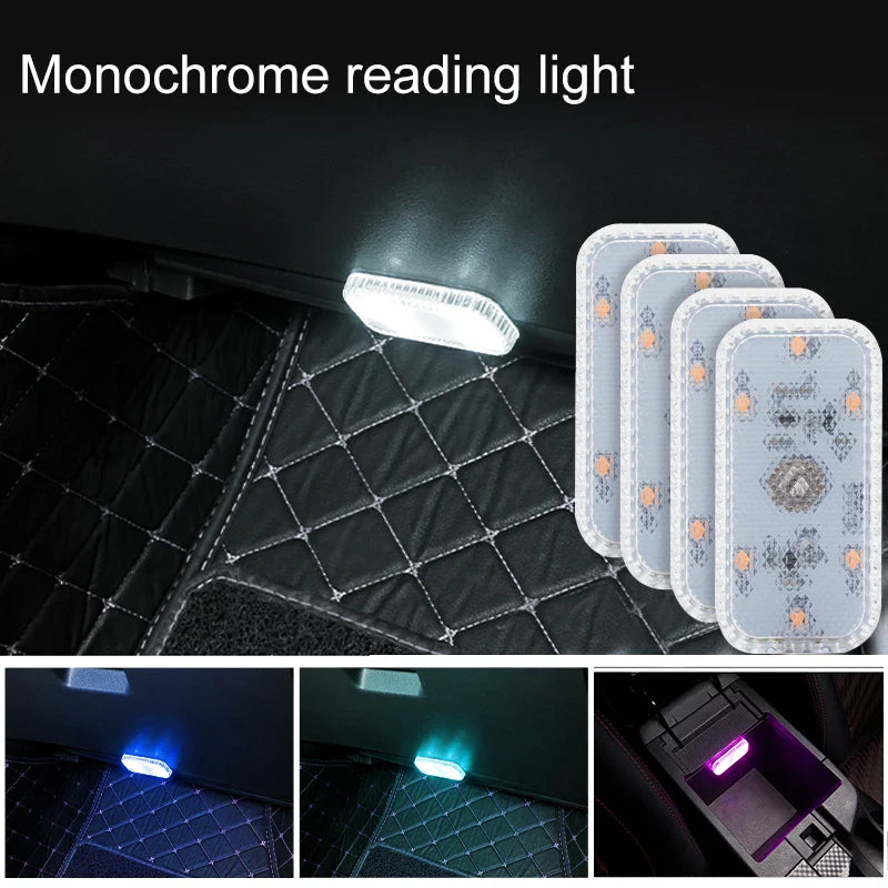 LED tactile lumière Mini sans fil voiture éclairage intérieur Auto toit plafond lampe de lecture pour porte pied coffre boîte de rangement USB charge