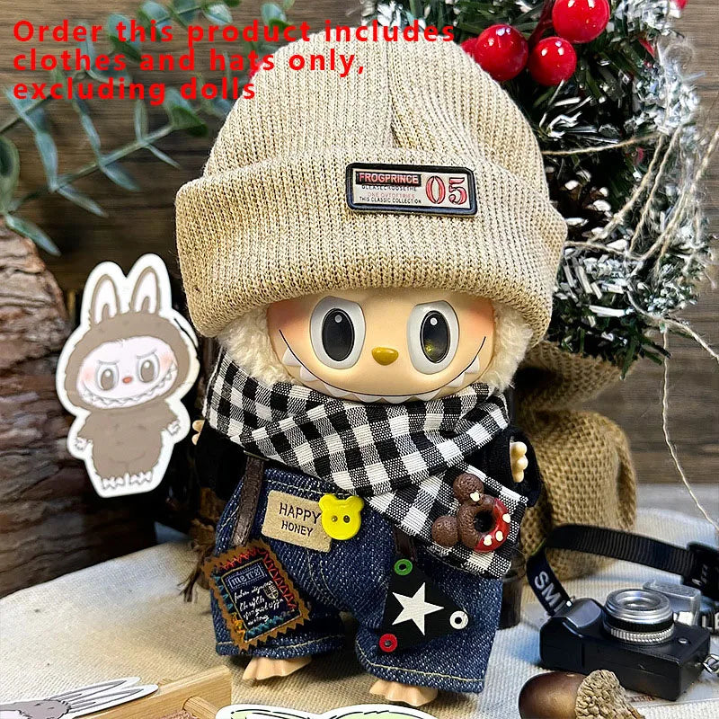 Labubu Designer Clothes Accessories For Sitting And Standing Plush Dolls Universal Blind Box Clothing