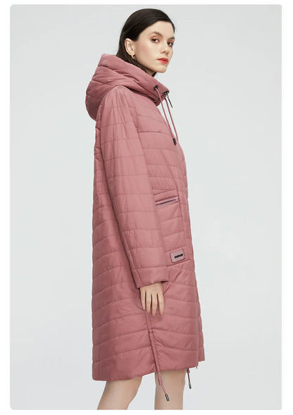 GASMAN 2022 Spring Autumn Jacket Women fashion casual long parka coat padded female stand-up Collar hooded ladies jackets 81858