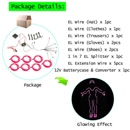EL Suits Nouveauté Mode Vêtements LED/EL Costumes Lumineux Accessoires de Danse Lumineux Vêtements Hommes pour Décoration DIY de Vacances Vente Chaude