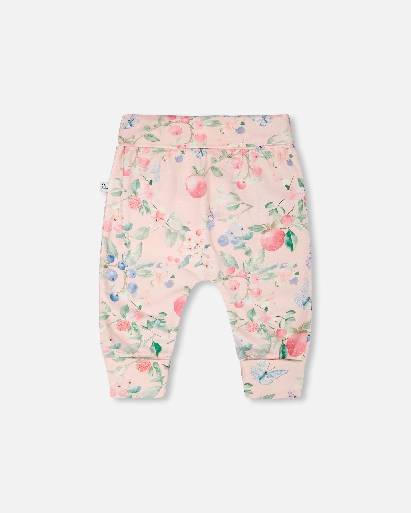 Organic Cotton Jersey Evolutive Pants Pink Printed Berries
