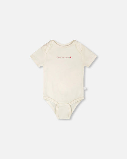 Evolutive Organic Cotton Jersey Onesie White