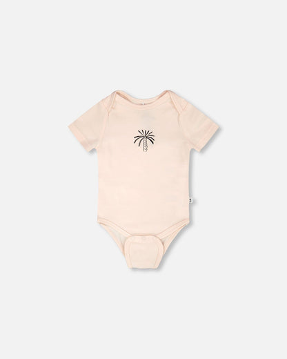 Evolutive Organic Cotton Jersey Onesie Peach
