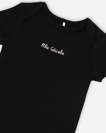 Evolutive Organic Cotton Jersey Onesie Black