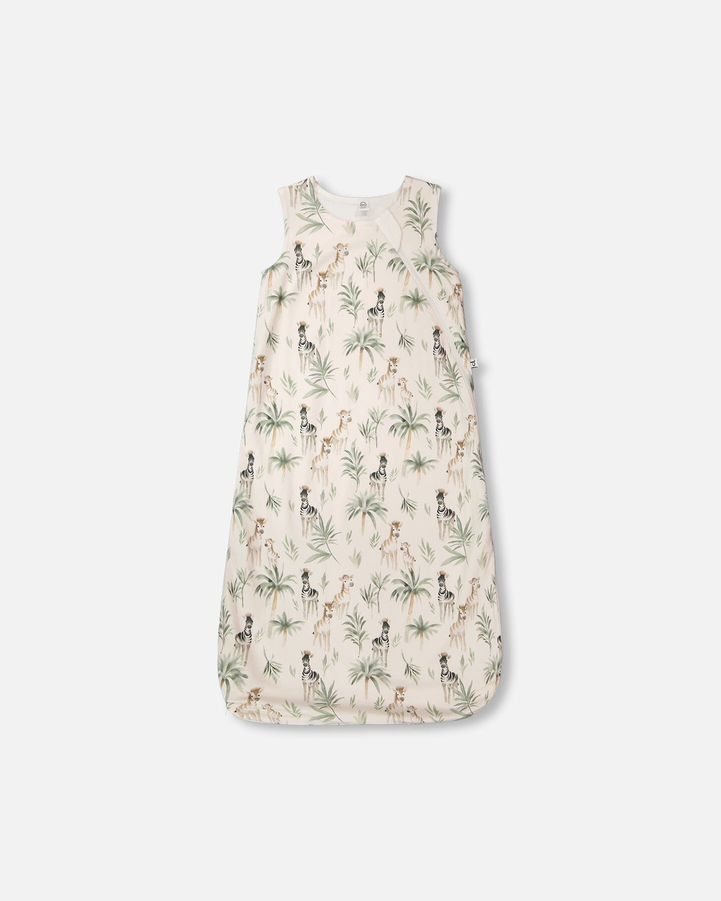 Organic Cotton Jersey Muslin Sleep Sack Beige Zebra Print
